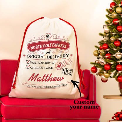 Personalised Large Santa Sack Special Delivery From Santa Christmas Gift Bag for Kids-Blongser