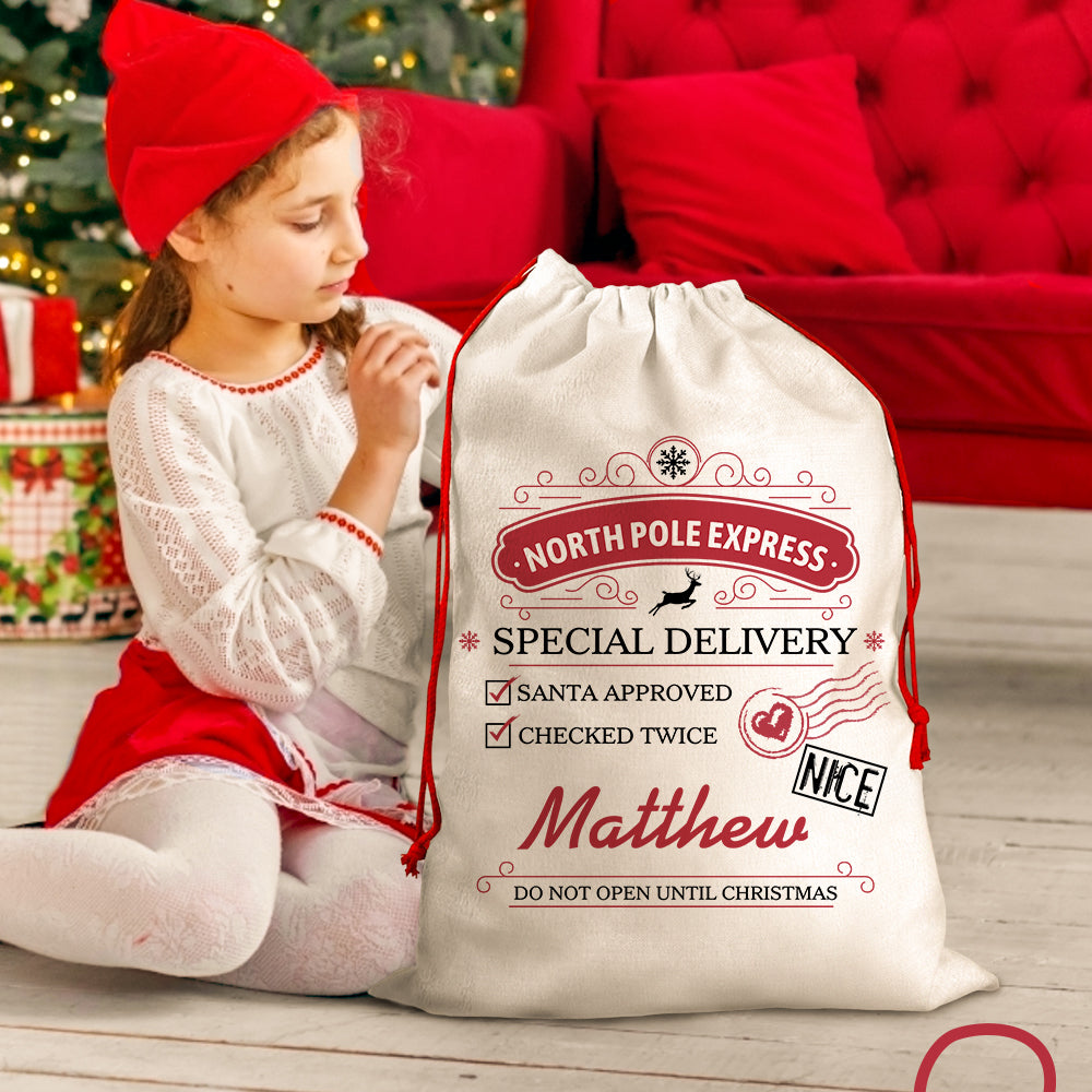 Personalised Large Santa Sack Special Delivery From Santa Christmas Gift Bag for Kids-Blongser