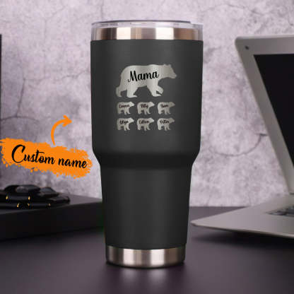Personalized Mama Bear Tumbler Travel Mug Gift for Mother's Day Gift for Mom Grandma-Blongser