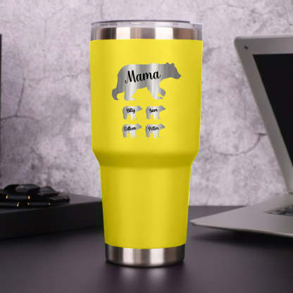 Personalized Mama Bear Tumbler Travel Mug Gift for Mother's Day Gift for Mom Grandma-Blongser