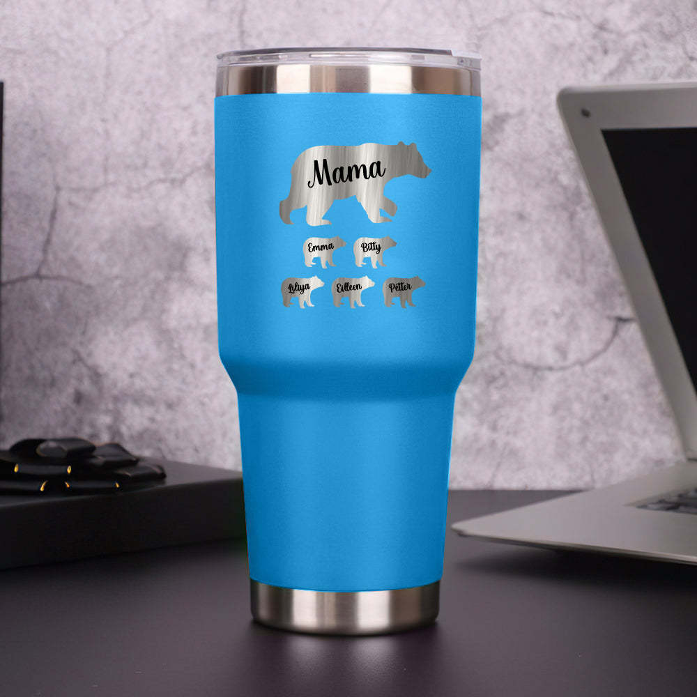 Personalized Mama Bear Tumbler Travel Mug Gift for Mother's Day Gift for Mom Grandma-Blongser