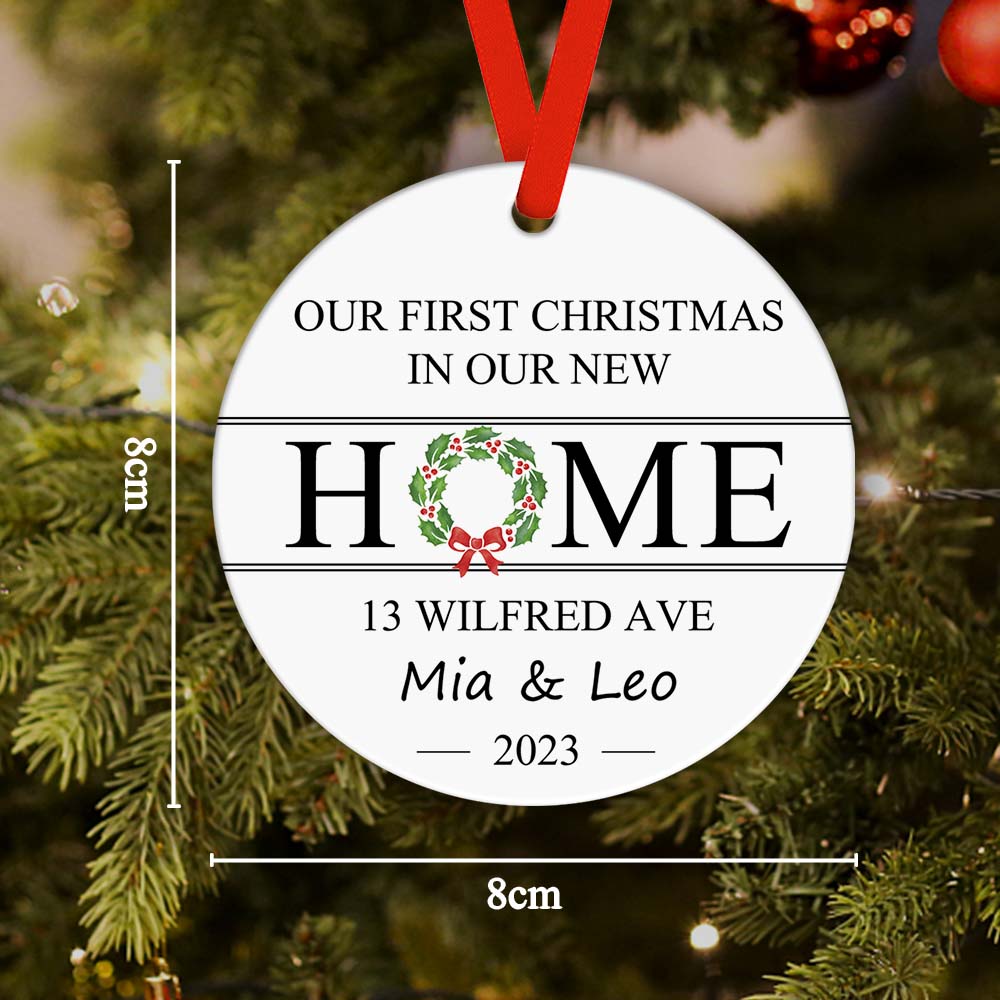 First Christmas in Our New Home Custom Name and Address Ornament 2023 Christmas Gift-Blongser