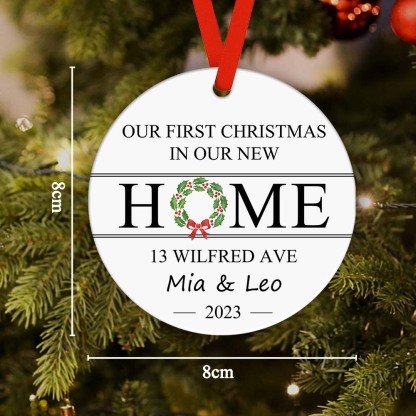 First Christmas in Our New Home Custom Name and Address Ornament 2023 Christmas Gift-Blongser