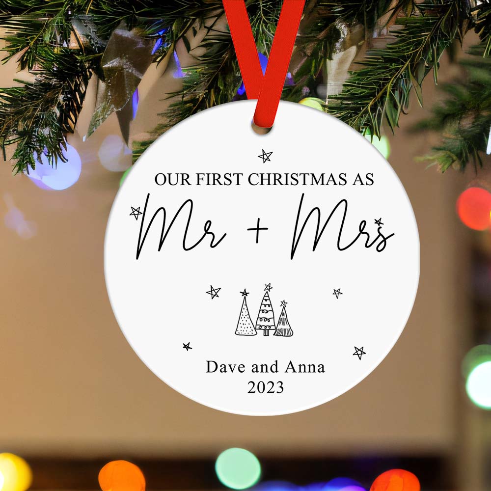 First Christmas As Mr and Mrs Custom Name Ornament 2023 Christmas Gift-Blongser
