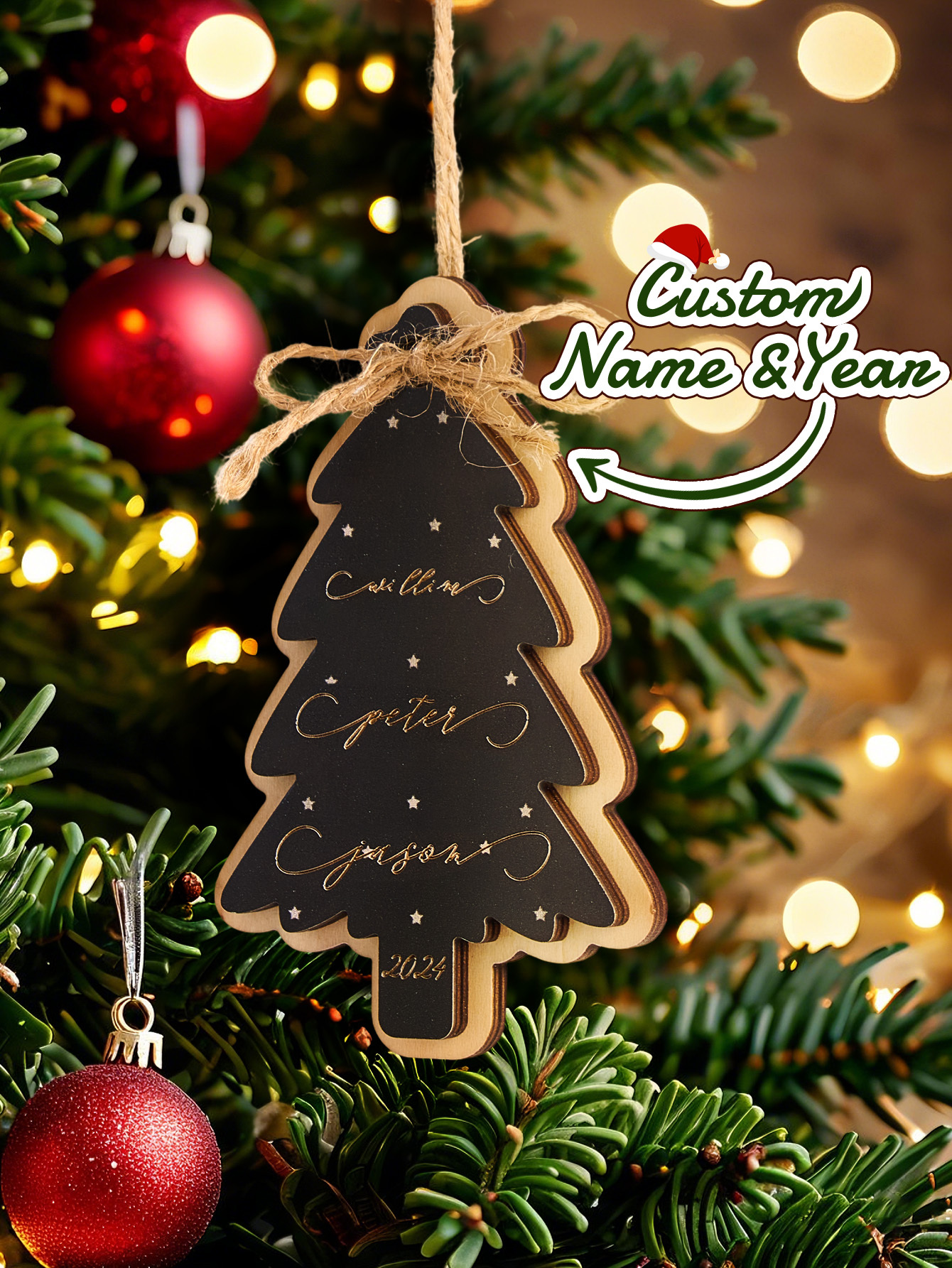 Personalized Family Christmas Ornament Christmas Tree with Family Names Ornament-Blongser