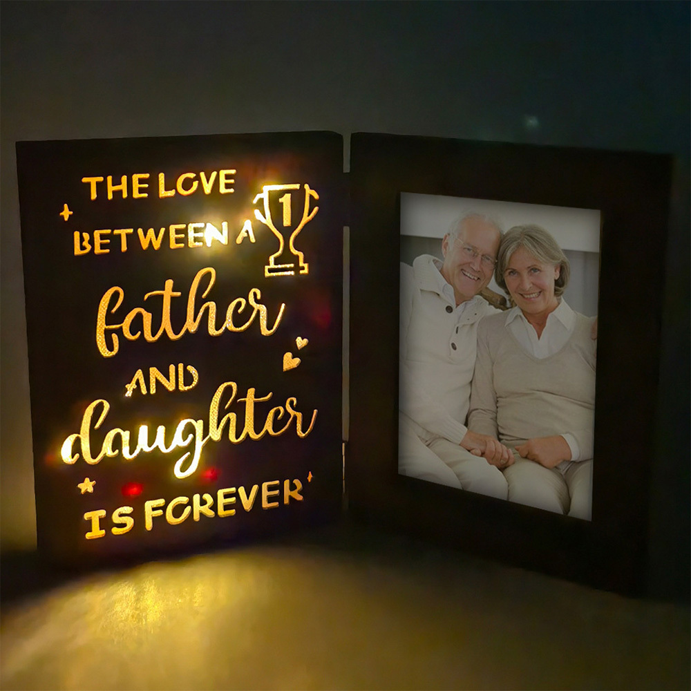 Personalized Photo Frame with Lights Gift for Father Mother Lover-Blongser
