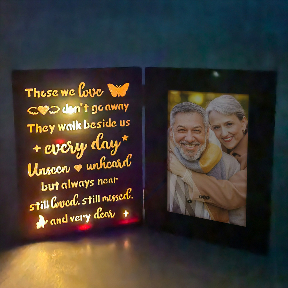 Personalized Photo Frame with Lights Gift for Father Mother Lover-Blongser