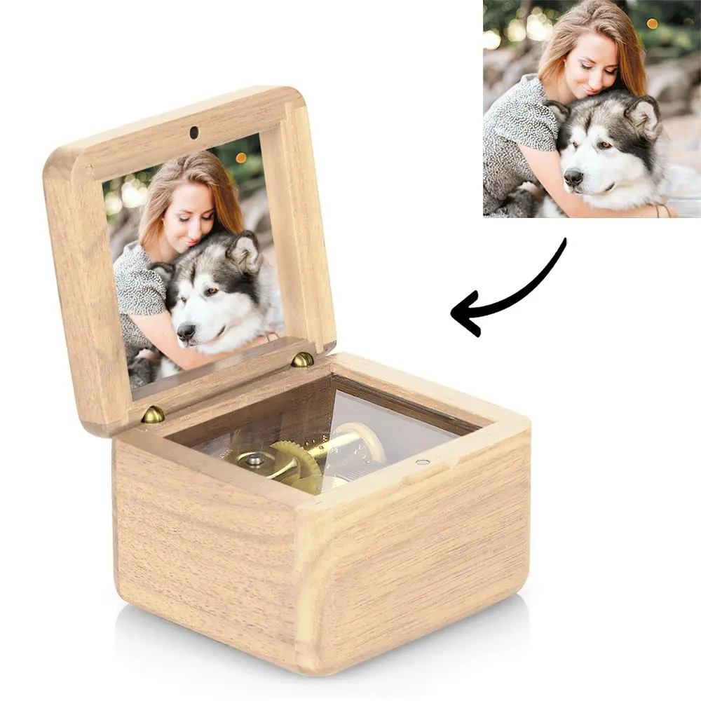 Personalized Wooden Vintage Photo Music Box-Blongser