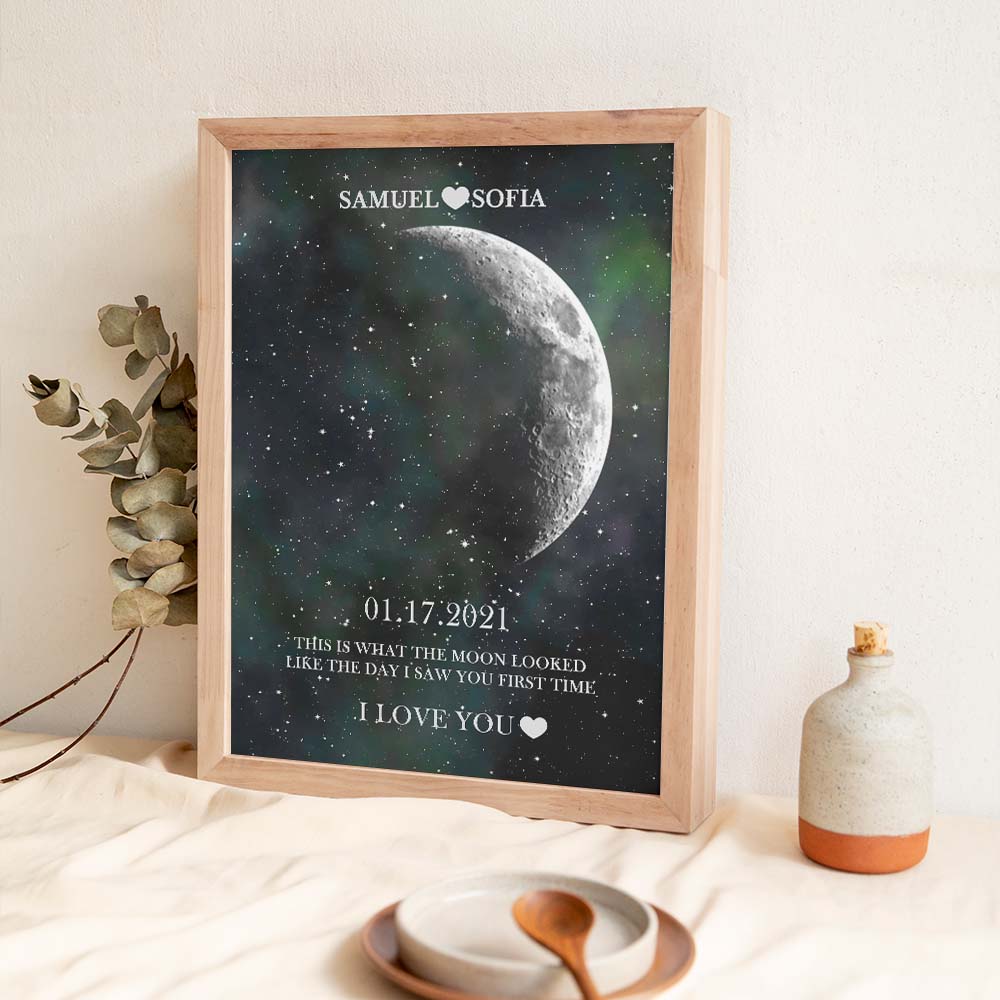 Custom Moon Phase Print Frame Anniversary Gifts for Her-Blongser