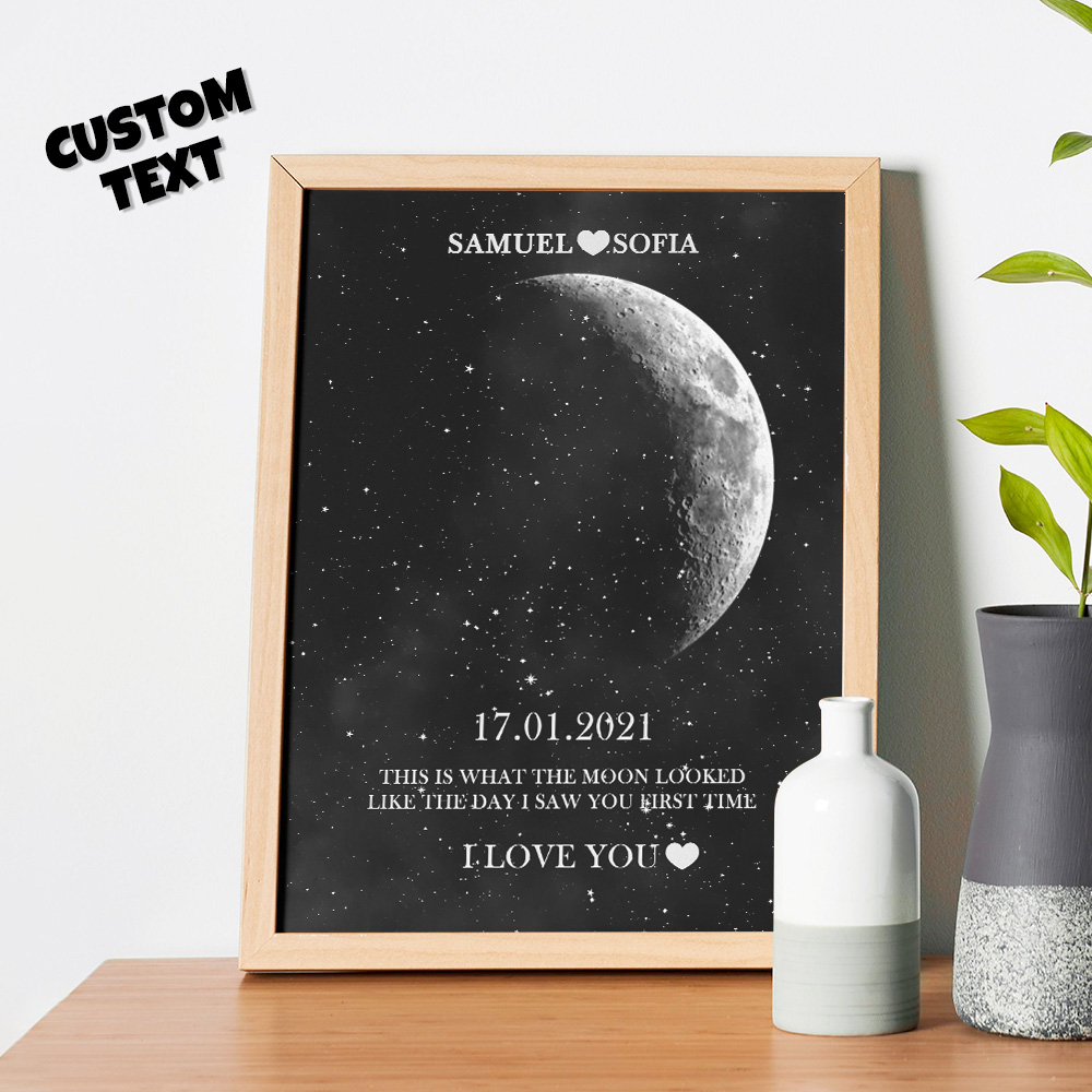 Custom Moon Phase Print Frame Anniversary Gifts for Her-Blongser