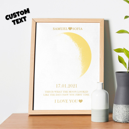 Custom Moon Phase Gold Print Frame Gifts for Birthday and Anniversary-Blongser
