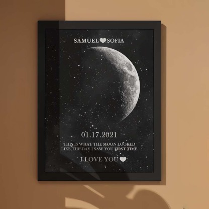 Custom Moon Phase Print Frame Anniversary Gifts for Her-Blongser