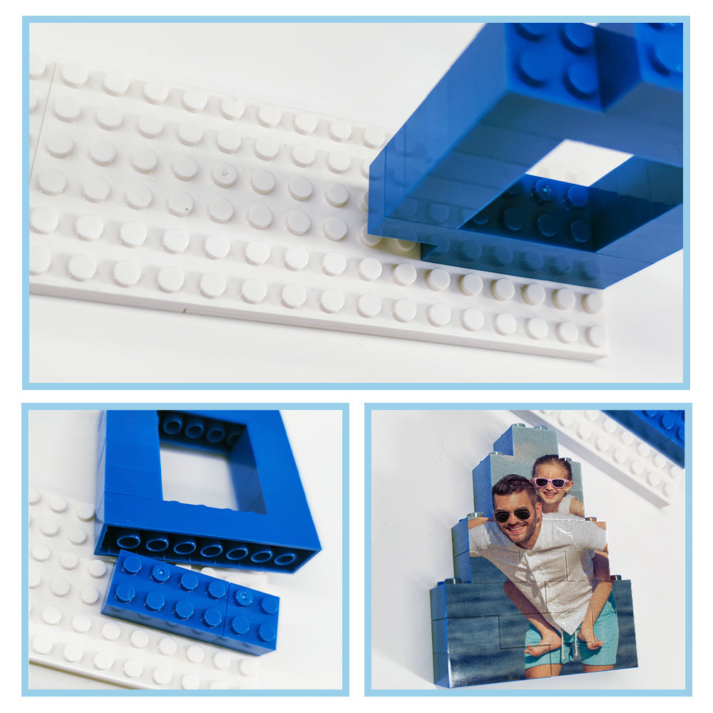 Personalized Papa Photo Building Brick Puzzles Photo Block Father's Day Gifts-Blongser