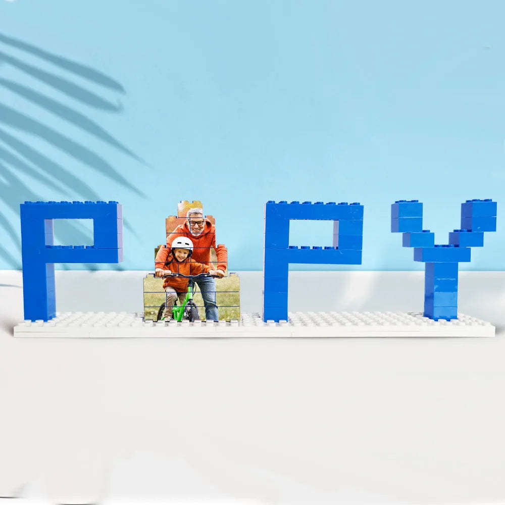 Personalized DAD and PAPA Photo Building Brick Puzzles Photo Block Father's Day Gifts-Blongser