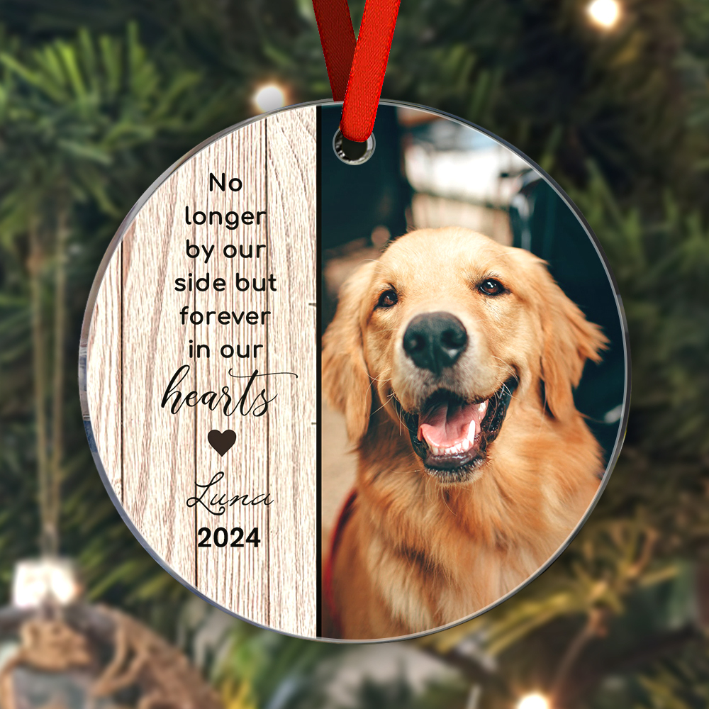 Personalized Pet Christmas Ornament with Photo Christmas Tree Decoration for Pet Memorial Gift-Blongser