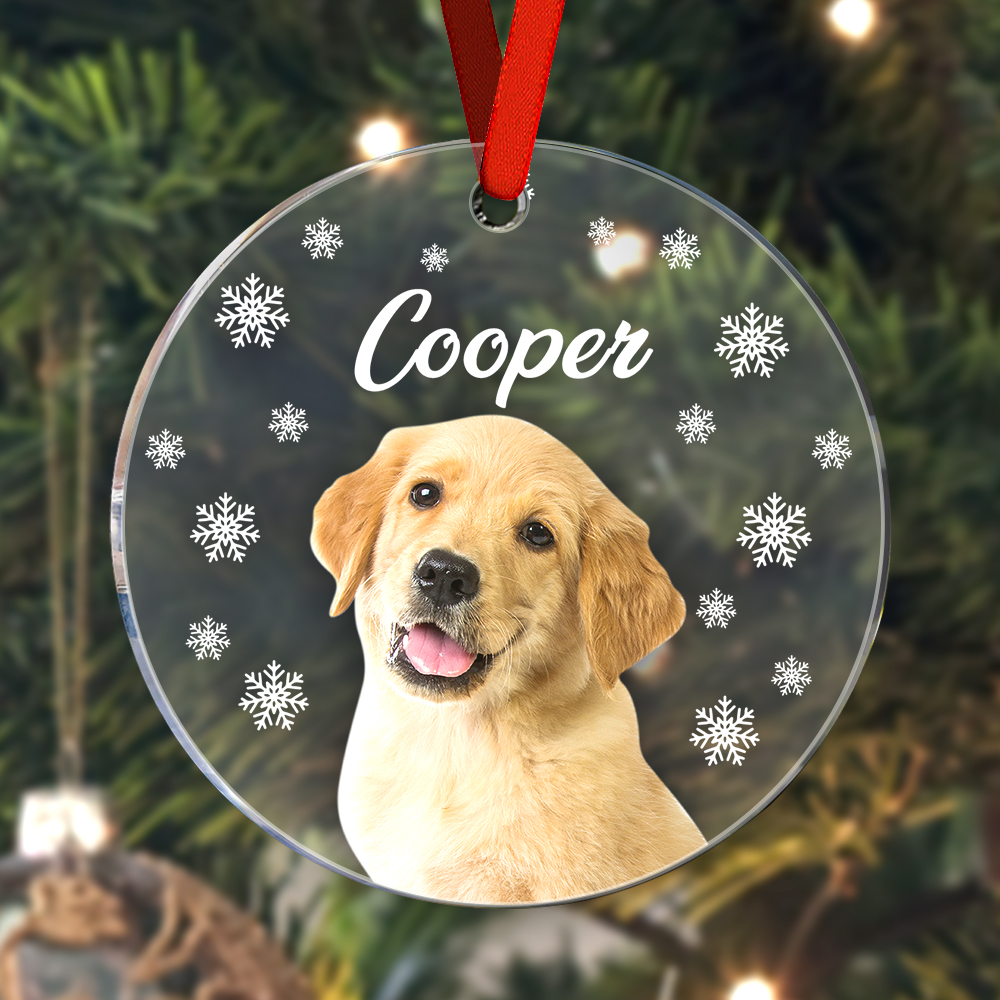 Personalized Photo Ornament with Name Christmas Pet Ornament Gift for Pet Lovers-Blongser