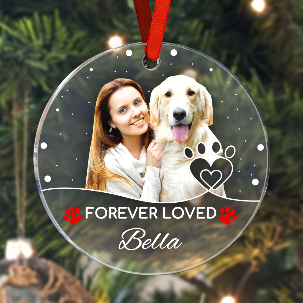 Personalized Pet Photo Ornament with Name Pet Loss Ornament Christmas Gift for Pet Owners-Blongser