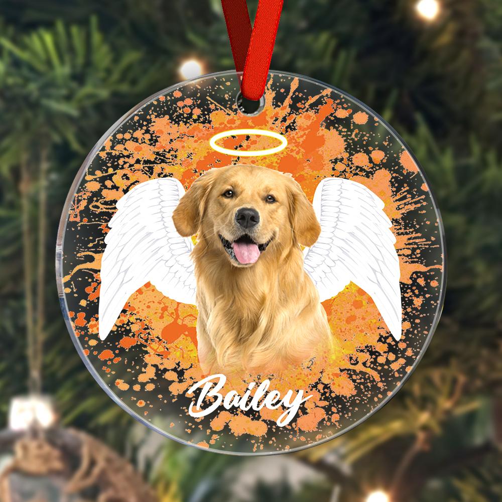 Personalized Pet Memorial Photo Ornament Christmas Tree Decoration Gift for Pet Lovers-Blongser