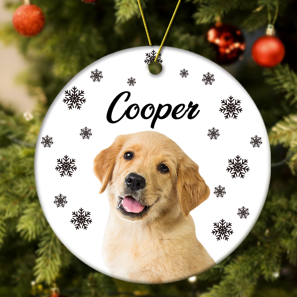 Personalized Photo Ornament with Name Christmas Pet Ornament Gift for Pet Lovers-Blongser