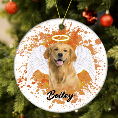 Personalized Pet Memorial Photo Ornament Christmas Tree Decoration Gift for Pet Lovers-Blongser
