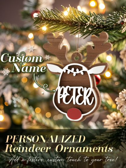 Personalized Reindeer Ornament with Name Christmas Tree Decorations Gift-Blongser