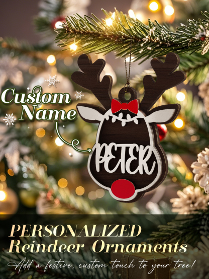 Personalized Reindeer Ornament with Name Christmas Tree Decorations Gift-Blongser