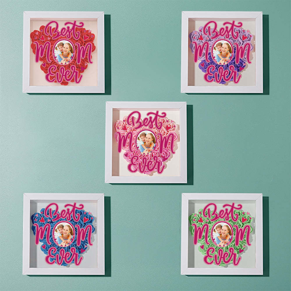 Personalized Photo Flower Shadow Box Frame Mother's Day Gift-Blongser