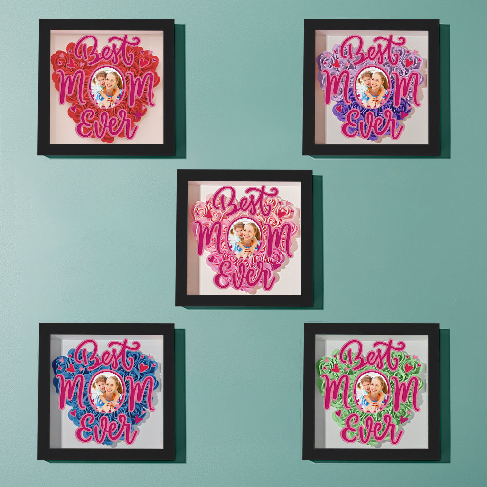Personalized Photo Flower Shadow Box Frame Mother's Day Gift-Blongser