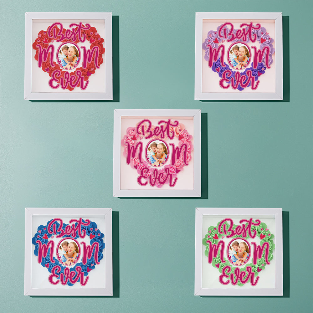 Personalized Photo Flower Shadow Box Frame Mother's Day Gift-Blongser