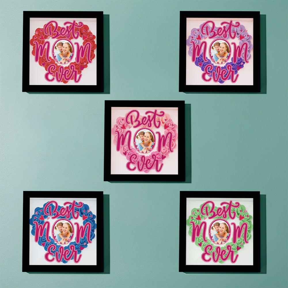 Personalized Photo Flower Shadow Box Frame Mother's Day Gift-Blongser