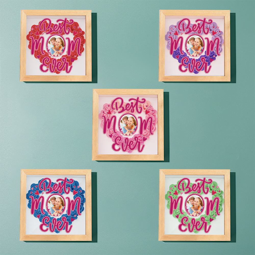 Personalized Photo Flower Shadow Box Frame Mother's Day Gift-Blongser