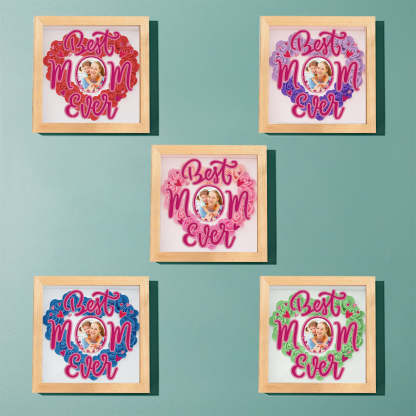 Personalized Photo Flower Shadow Box Frame Mother's Day Gift-Blongser