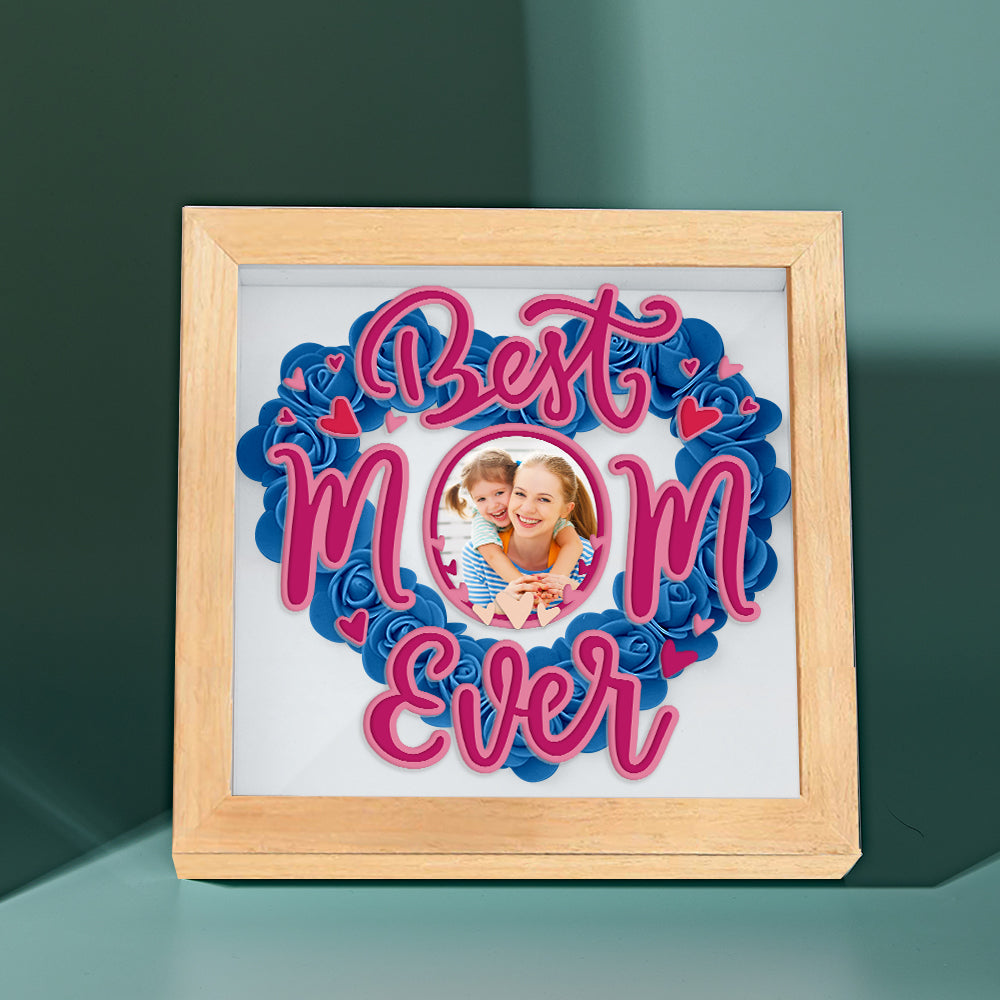 Personalized Photo Flower Shadow Box Frame Mother's Day Gift-Blongser