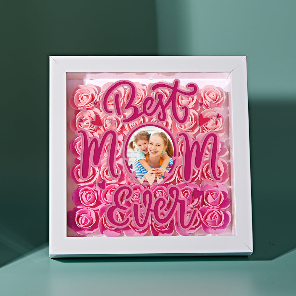 Personalized Photo Flower Shadow Box Frame Mother's Day Gift-Blongser