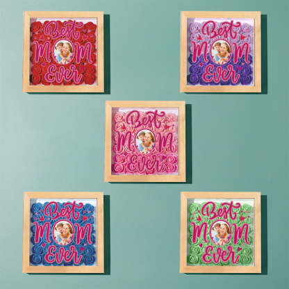 Personalized Photo Flower Shadow Box Frame Mother's Day Gift-Blongser