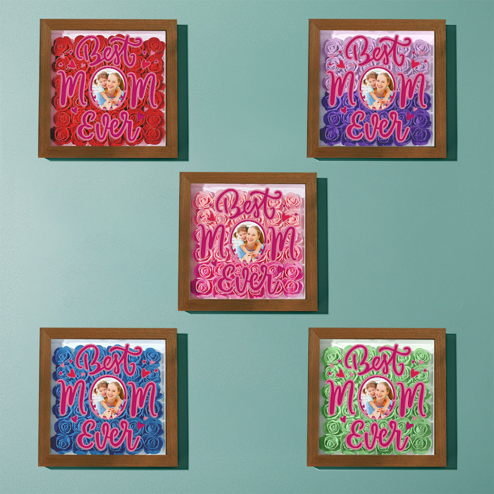 Personalized Photo Flower Shadow Box Frame Mother's Day Gift-Blongser