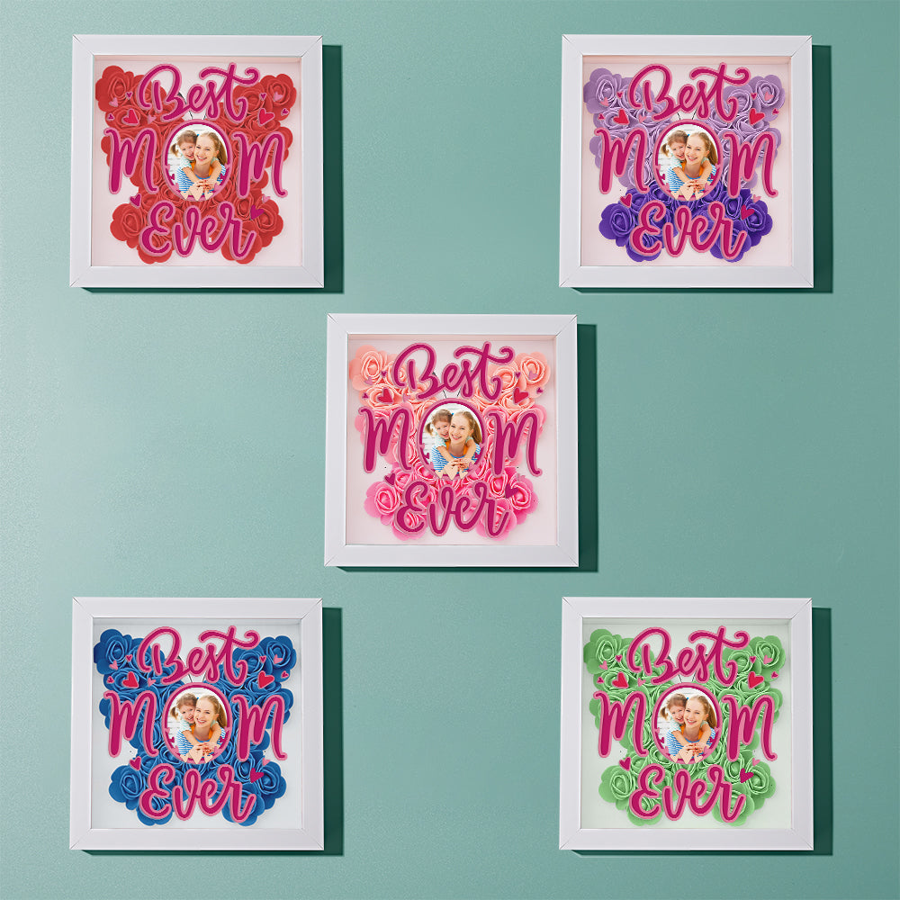 Personalized Photo Flower Shadow Box Frame Mother's Day Gift-Blongser