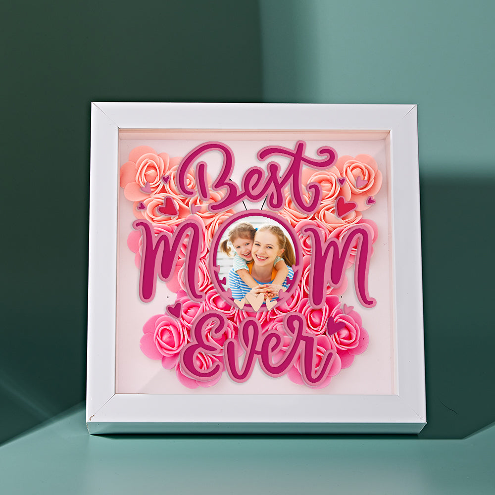 Personalized Photo Flower Shadow Box Frame Mother's Day Gift-Blongser