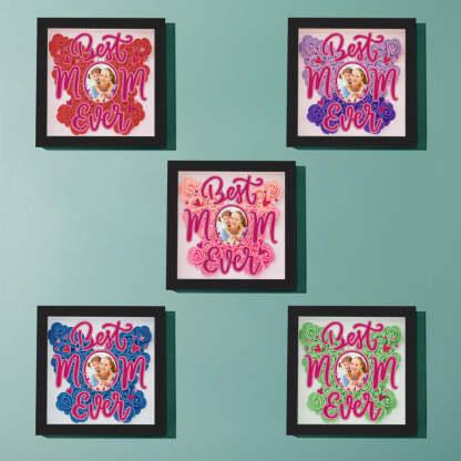 Personalized Photo Flower Shadow Box Frame Mother's Day Gift-Blongser