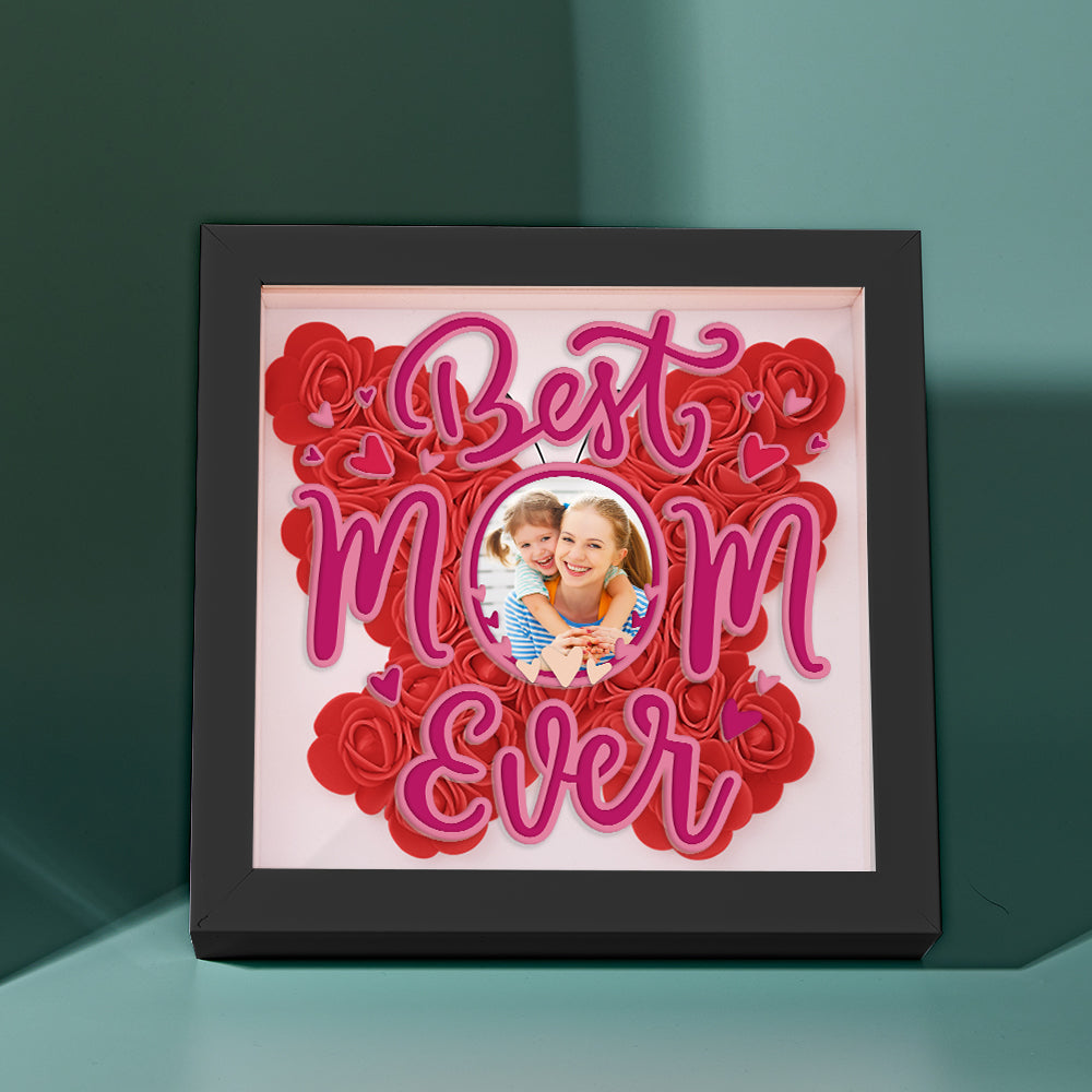 Personalized Photo Flower Shadow Box Frame Mother's Day Gift-Blongser