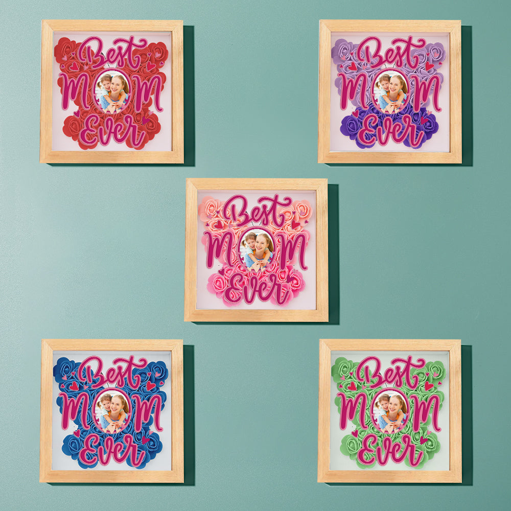 Personalized Photo Flower Shadow Box Frame Mother's Day Gift-Blongser