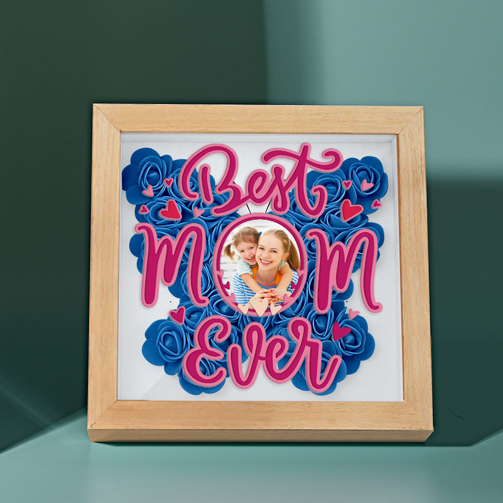 Personalized Photo Flower Shadow Box Frame Mother's Day Gift-Blongser