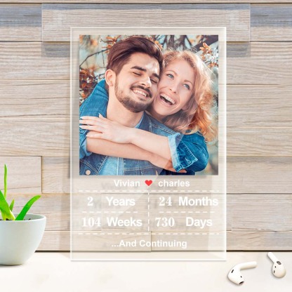 Personalised Photo Acrylic Plaque Custom Name Anniversary Gift for Love-Blongser