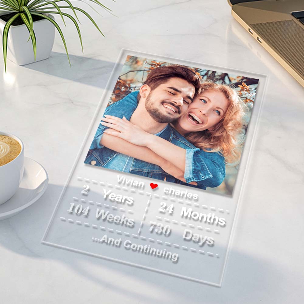Personalised Photo Acrylic Plaque Custom Name Anniversary Gift for Love-Blongser
