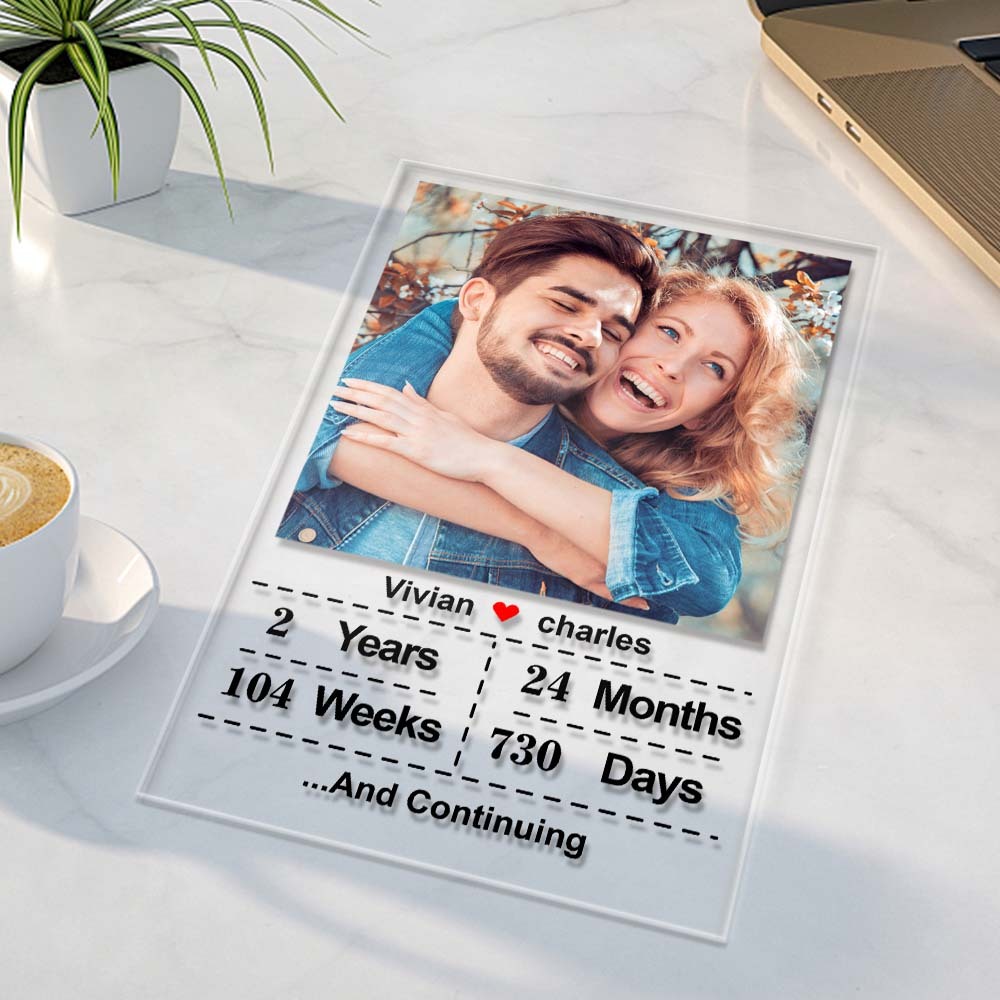 Personalised Photo Acrylic Plaque Custom Name Anniversary Gift for Love-Blongser