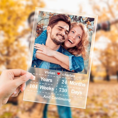 Personalised Photo Acrylic Plaque Custom Name Anniversary Gift for Love-Blongser