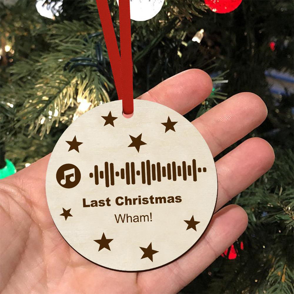Custom Engraved Ornament Music Code Christmas Gift-Blongser