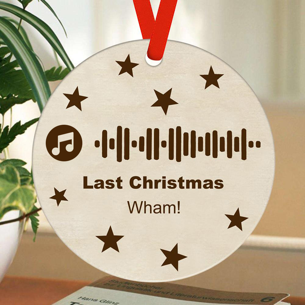 Custom Engraved Ornament Music Code Christmas Gift-Blongser