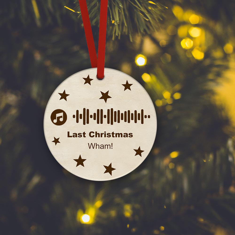 Custom Engraved Ornament Music Code Christmas Gift-Blongser