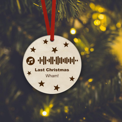 Custom Engraved Ornament Music Code Christmas Gift-Blongser